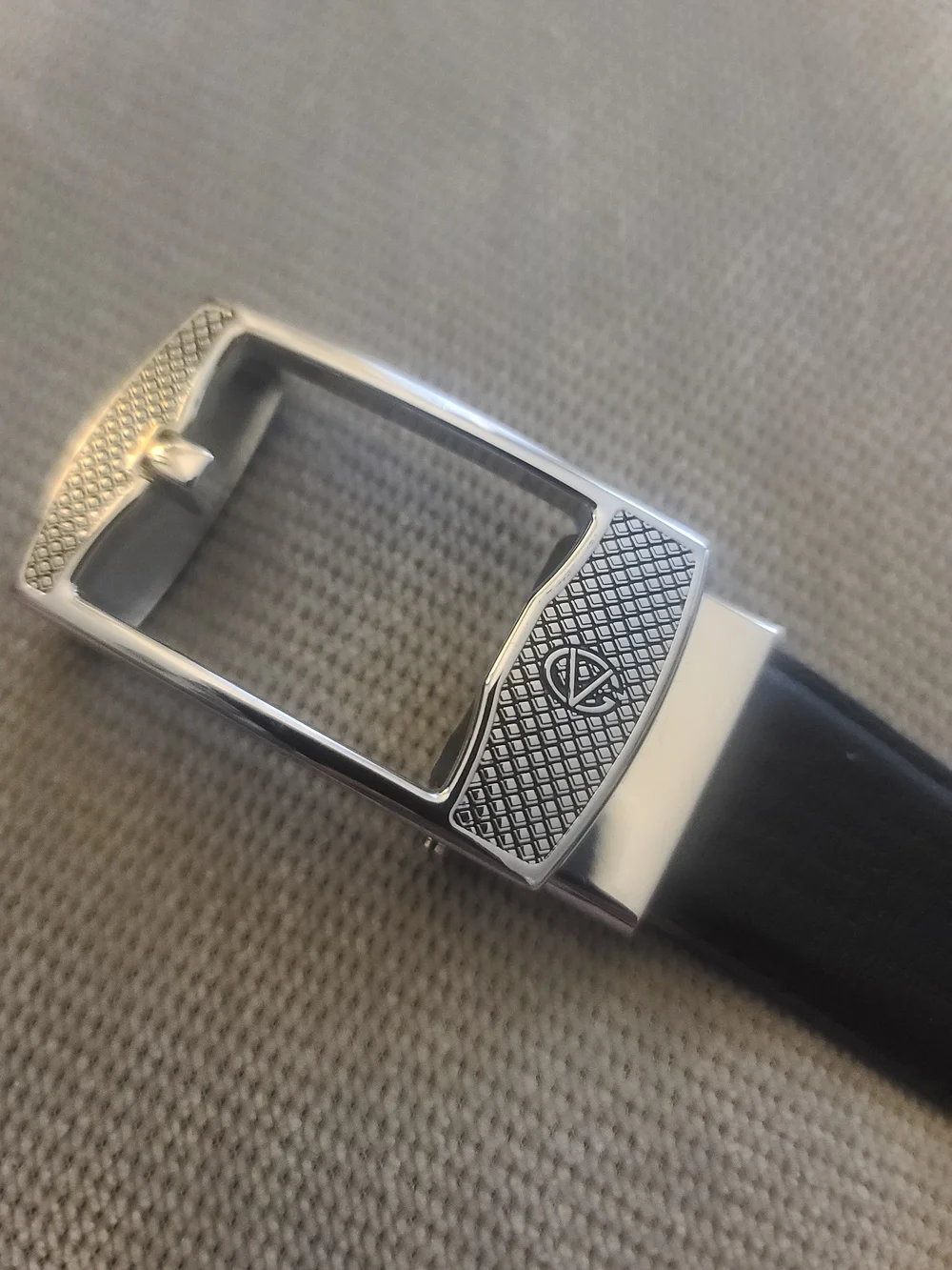 Valentino Silver Textured Buckle Kids Belt